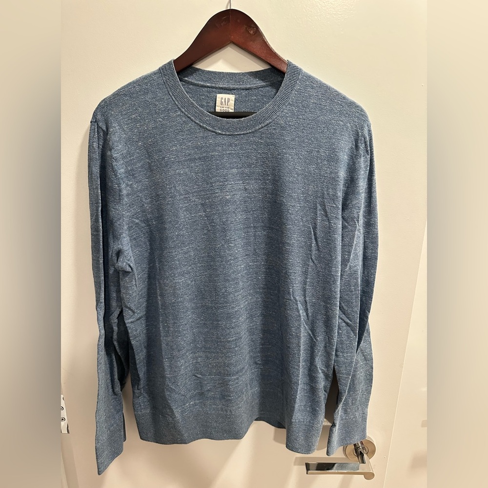 GAP Blue Crewneck Sweater with Textured Fabric